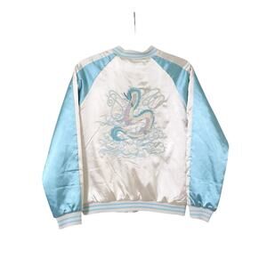 Vintage Her Universe Studio Ghibli Embroidered Haku Satin Bomber Jacket M Tokyo
